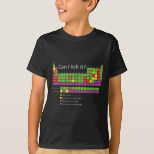 T-shirt Puis-Je Lick Il Drôle Tableau Périodique De L'Élèm