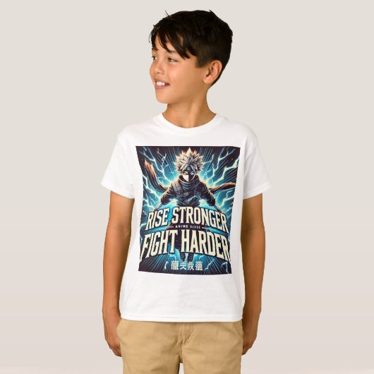 T-shirt Puissance Anime - Augmenter plus fort (Devant entier)