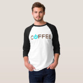 T-shirt Puissance du café (bleu) (Devant entier)