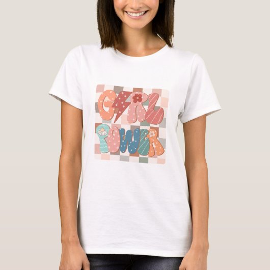 T-shirt Puissance Féminine Rétro (Devant)