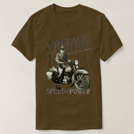 T-shirt Puissance vintage de vitesse de moto (Design devant)