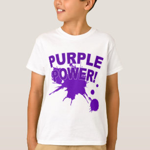 T-shirt Puissance violette avec une grande plaque de peint