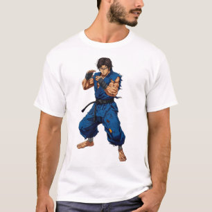 T-shirt Puissant artiste martial en gi bleu – Combat muscl