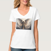 T-shirt Puissant St Michael l'Archange Femmes V Cou Tee (Devant)