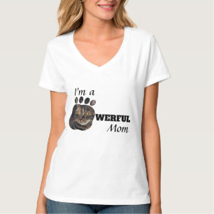 T-shirt Puissante Chat / Chien Maman textos ajouter la pho