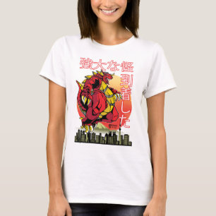 T-shirt Puissante Monster femmes Kaiju blanc