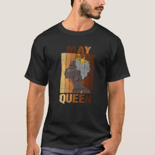 T-shirt Puisse Reine Anniversaire Africain-Américain Black