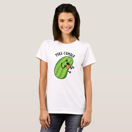 T-shirt Puke-cumber Funny Concomber Pun (Devant entier)