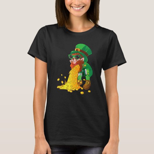 T-shirt Puking Leprechaun Shirt Funny St Patrick's Day Dri (Devant)