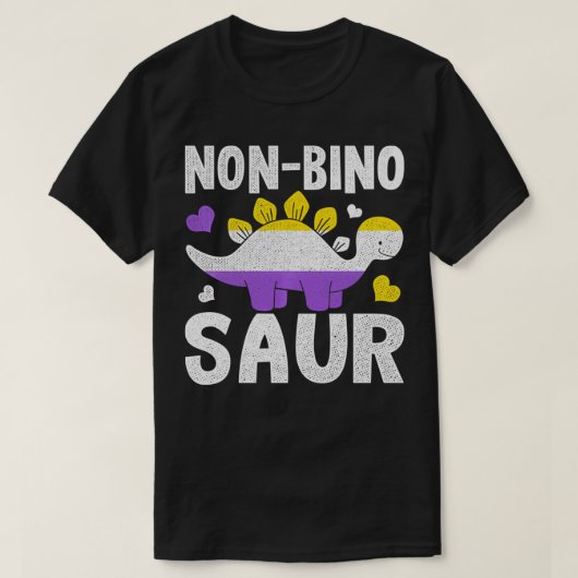 T-shirt Pullove Non Bino Saur Dinosaur Aagender Non Binary (Design devant)