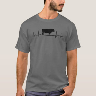 T-shirt Pulse ECG Heartbeat - Cow Wagyu Rancher