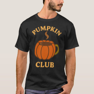 T-shirt Pumpkin Club Retro Bright Coffee Autumn Design