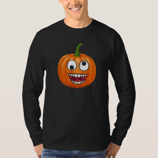 T-shirt Pumpkin Emoje Eye Open Halloween Fun Season Costum (Devant)