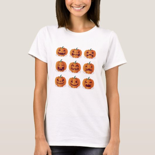 T-shirt Pumpkin Emojis Halloween (Devant)