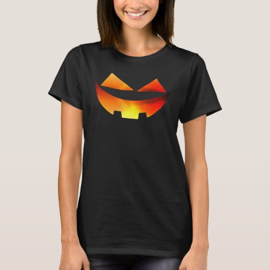 T-shirt Pumpkin Face Halloween Jack O Lantern Easy Costume (Devant)