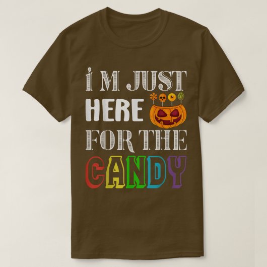 T-shirt Pumpkin Face Im Just Here for the Candy (Design devant)