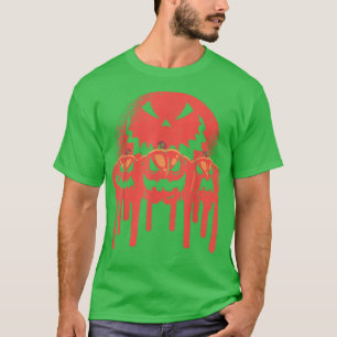 T-shirt Pumpkin Jack O Lantern Scary Pumpkin Face Hallowee