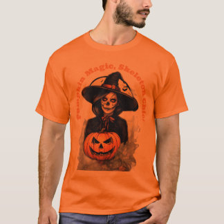 T-shirt Pumpkin Magic, Skeleton Chic – Halloween Witch