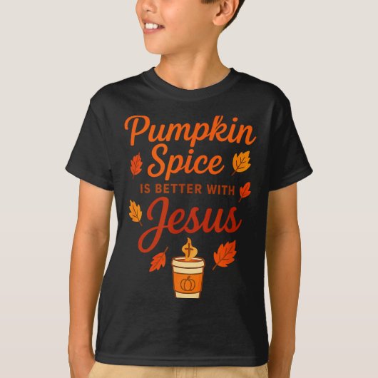 T-shirt Pumpkin Sce Is Better With Jesus  (Devant)