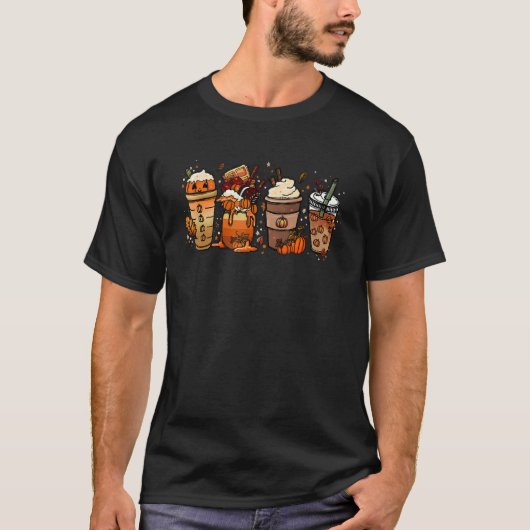 T-shirt Pumpkin Spice Coffee Latte Fall Autumn Season Than (Devant)