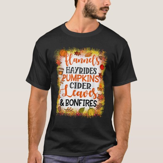 T-shirt Pumpkin Spice Hayrides Falling Leaves Bonfires App (Devant)