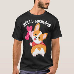 T-shirt Pun de Corgi Bonjour Corgeous Saint-Valentin