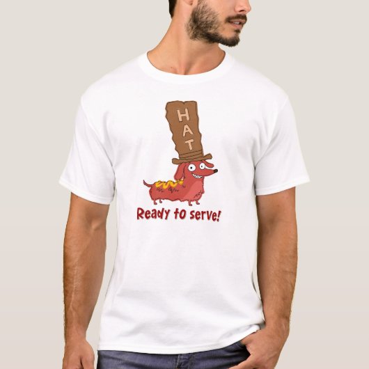 T-shirt Pun de hot dog teckel (Devant)
