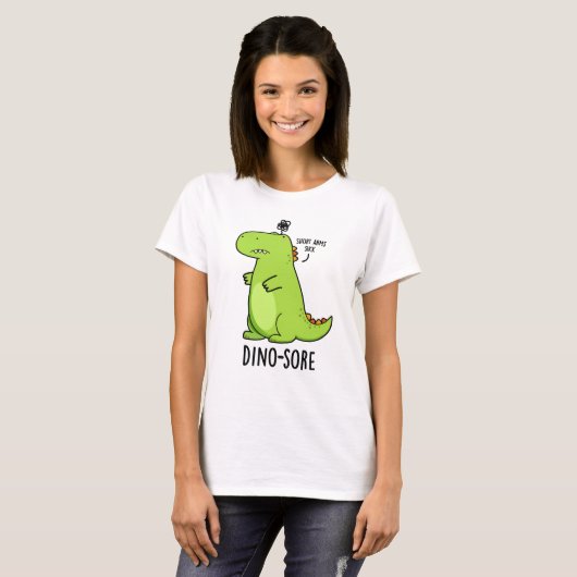 T-shirt Pun Dinosaure Irritée Dino-sore (Devant entier)
