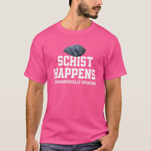 T-shirt Pun Schist met en scène un géologue des rochers