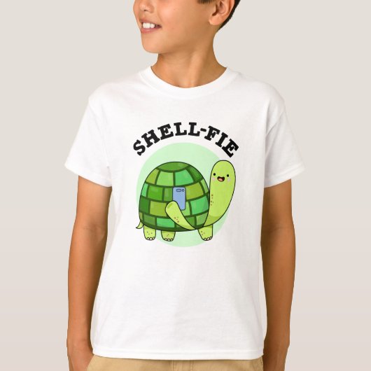 T-shirt Pun Selfie Tortoise Funny à Shell-fie (Devant)