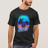 T-shirt Punaluu2019u Beach Hawaii Palmier Tropical Rétro H (Devant)