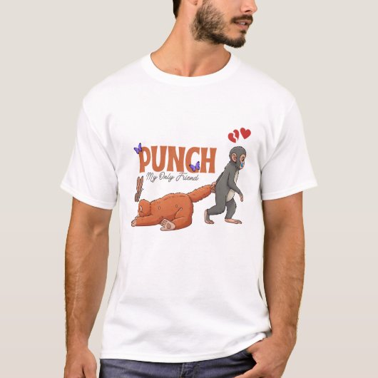T-shirt ‏Punch‑kun & Plush Monkey – Kawaii for Kids (Devant)