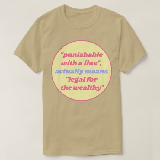 T-shirt Punissable Avec Une Amende signifie en fait juridi (Design devant)