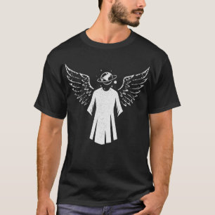 T-shirt Punk Angel ailes Noir