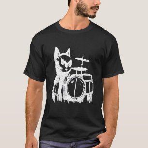 T-shirt Punk Cat Jouer des tambours 3