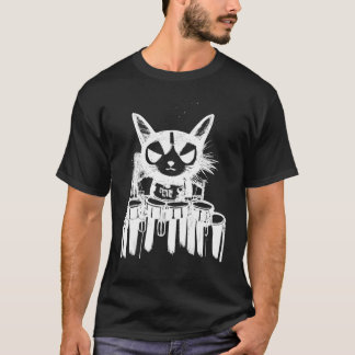 T-shirt Punk Chat Jouer à la batterie Art