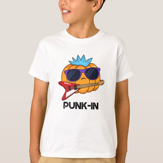 T-shirt Punk in Funny Punk Rock Citrouille Pun (Devant)