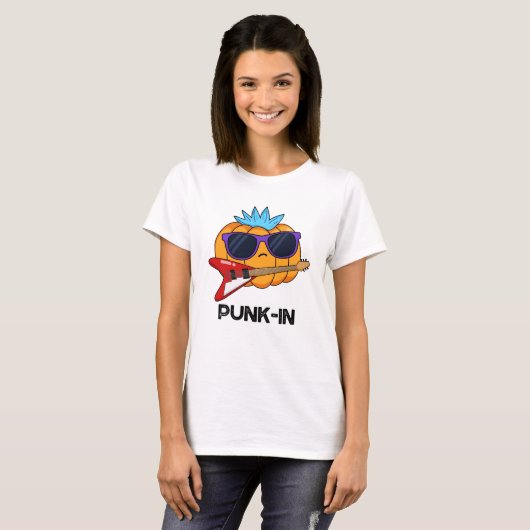 T-shirt Punk in Funny Punk Rock Citrouille Pun (Devant entier)