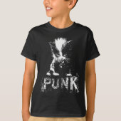 T-shirt Punk Kitten Cat With Mohawk Nge Gothic Design (Devant)