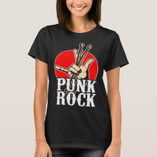 T-shirt Punk Music Retro Punk Rock Drums Percussionnistes