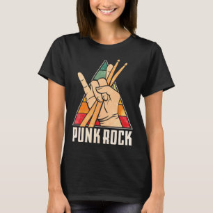 T-shirt Punk Music Retro Punk Rock Drums Percussionnistes