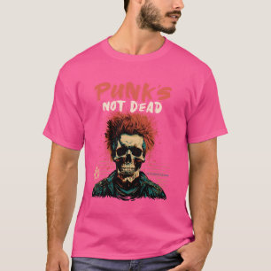 T-shirt Punk n'est pas mort Crâne Punk Rock musique - vieu