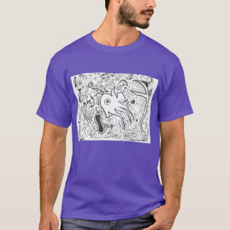 T-shirt Punk Rock Design #14 Imaginaire Océan sur violet