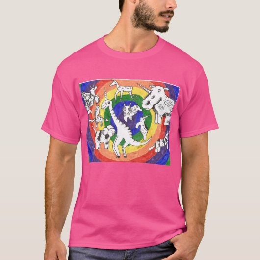 T-shirt Punk Rock Design #24b en COULEUR sur 'Wow PInk' (Devant)