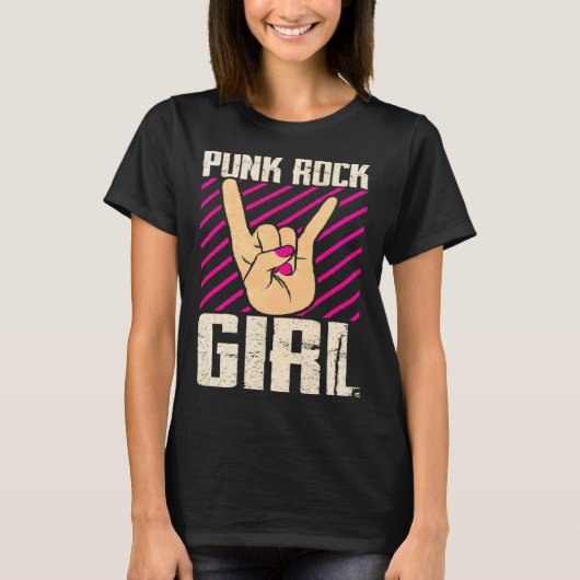T-shirt Punk Rock Girl  2 (Devant)