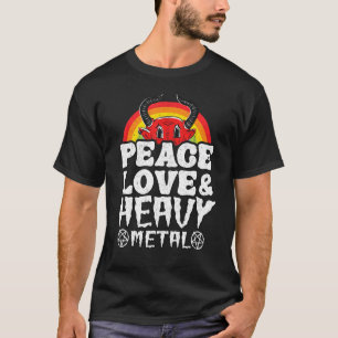 T-shirt Punk Rock Kids Metal Arc-en-ciel Satan Peace Love
