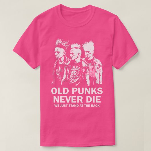 T-shirt Punk Rock Old Punks Never Die 4 (Design devant)