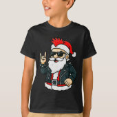 T-shirt Punk Rock Santa Claus Emo Christmas Rocker Pajamas (Devant)