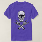 T-shirt Punk Rock Skull Skeleton Heaved Metal Rock Et Roll (Design devant)