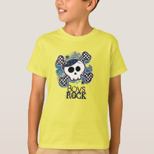 T-shirt Punk Rocker Rock Boys Skull Bleu Personnalisé